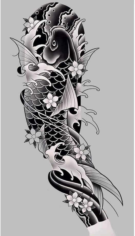鯉魚紋身新設(shè)計，友情與陪伴的溫馨故事展